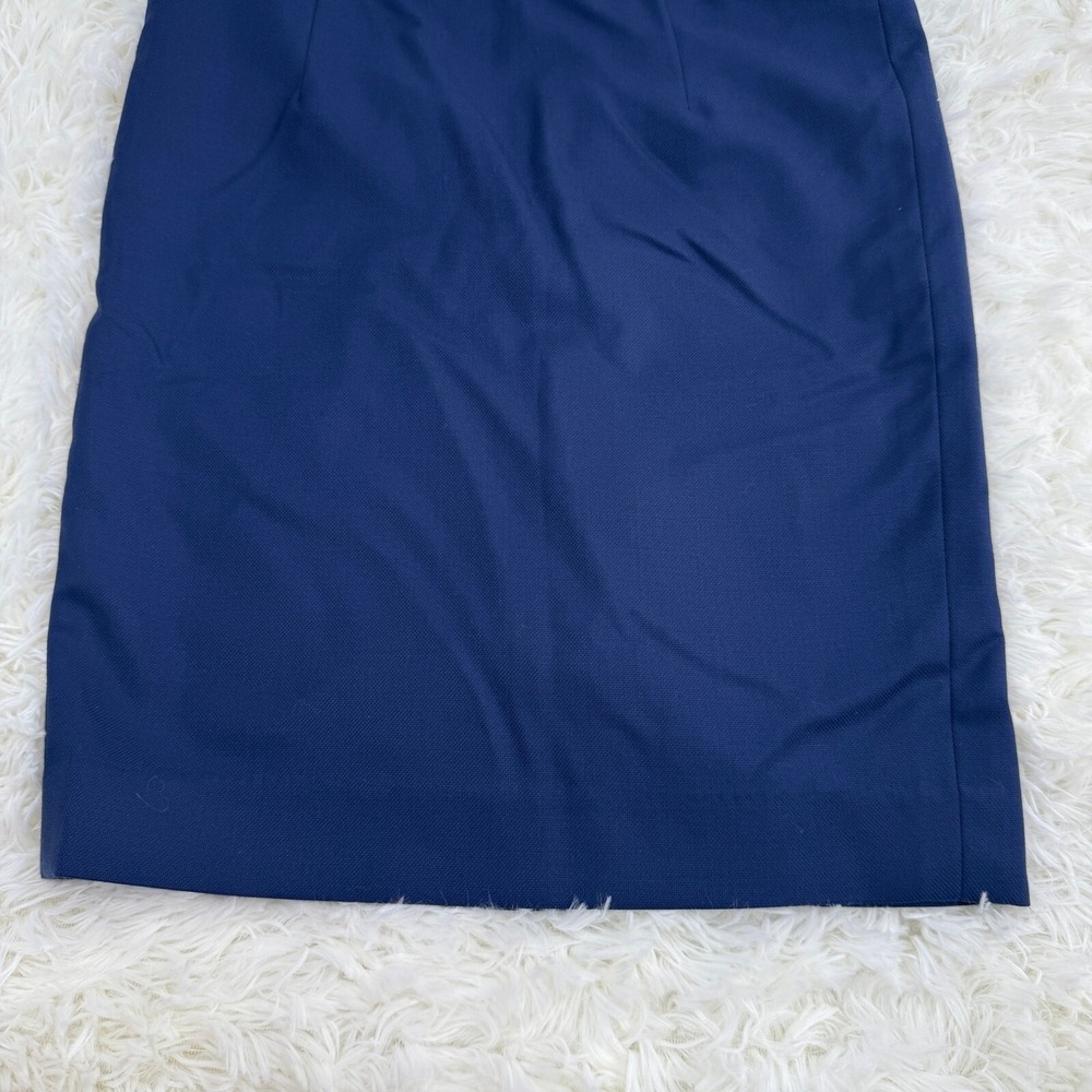 Maureen Gallagher Wool Pencil Skirt Career Office Navy Blue Waist 29 Vintage VTG - Picture 10 of 11